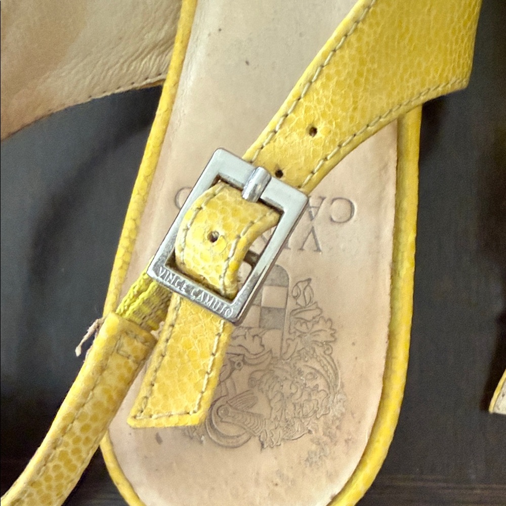 Vince Camuto Yellow Leather Slingback Flats - Picture 5 of 5